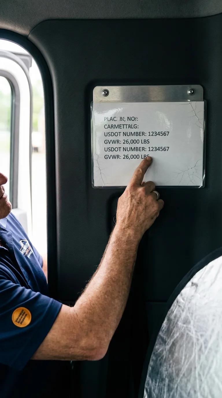 USDOT licensing placard verification in Midland City
